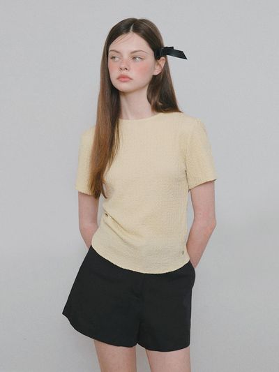 HANE Crinkle Soft Blouse [Yellow]