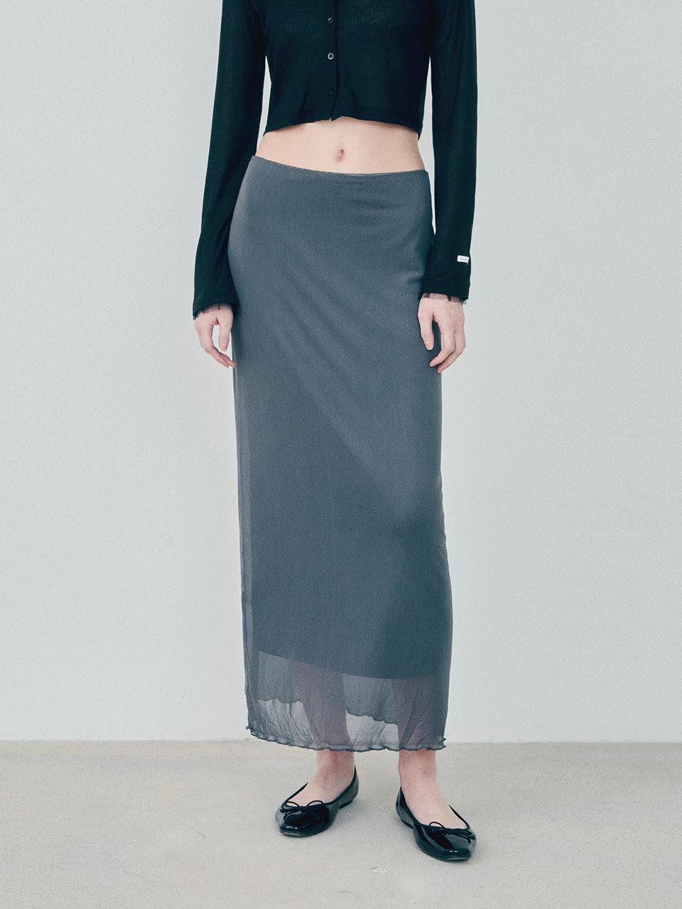 HANE Easy Layered Maxi Skirt [Moon Ash]