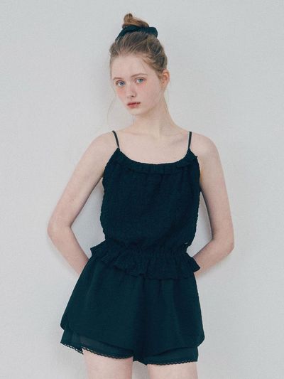 HANE Flower Garden Sleeveless Tank [Black]