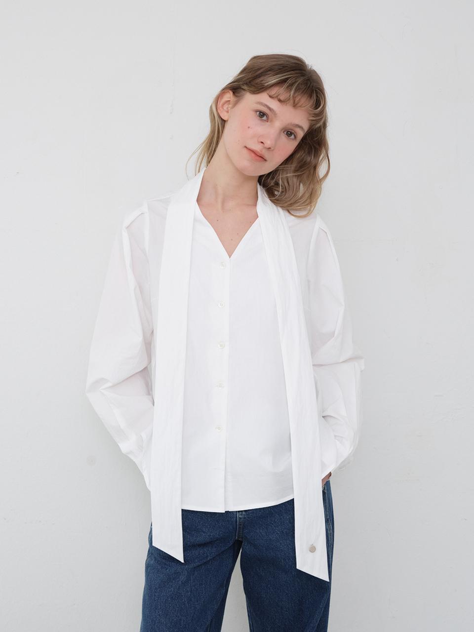 HANE Grace Tie Blouse [White]