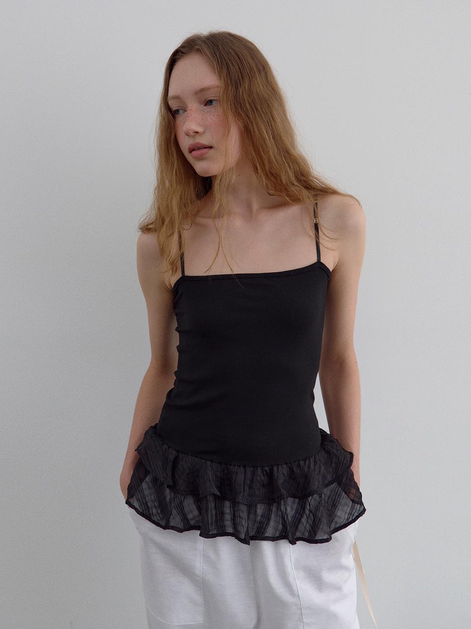 HANE H Layered Sleeveless Top [Black]