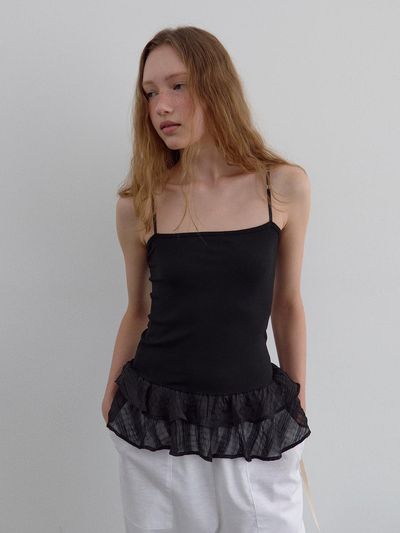 HANE H Layered Sleeveless Top [Black]