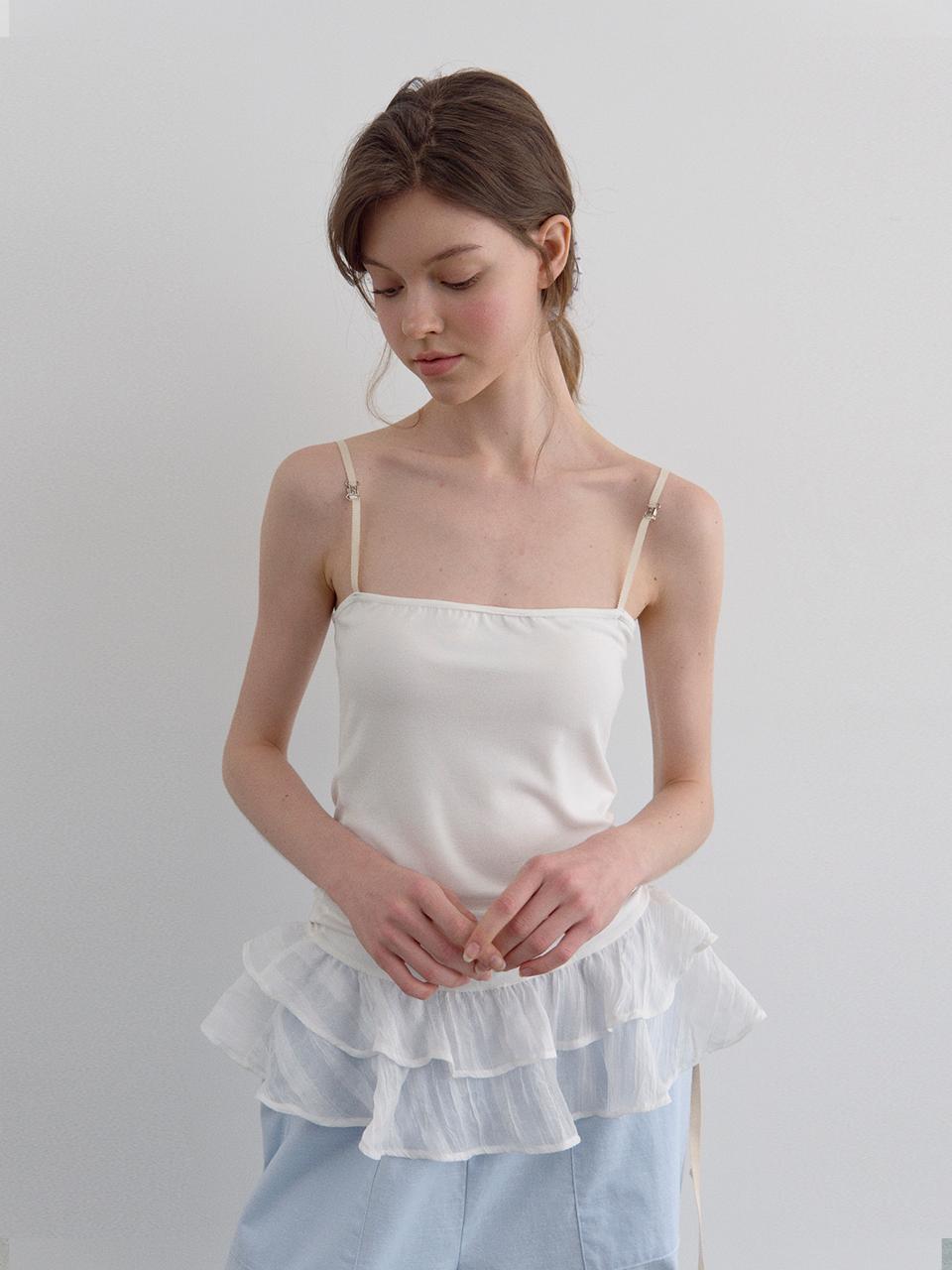 HANE H Layered Sleeveless Top [WHITE]