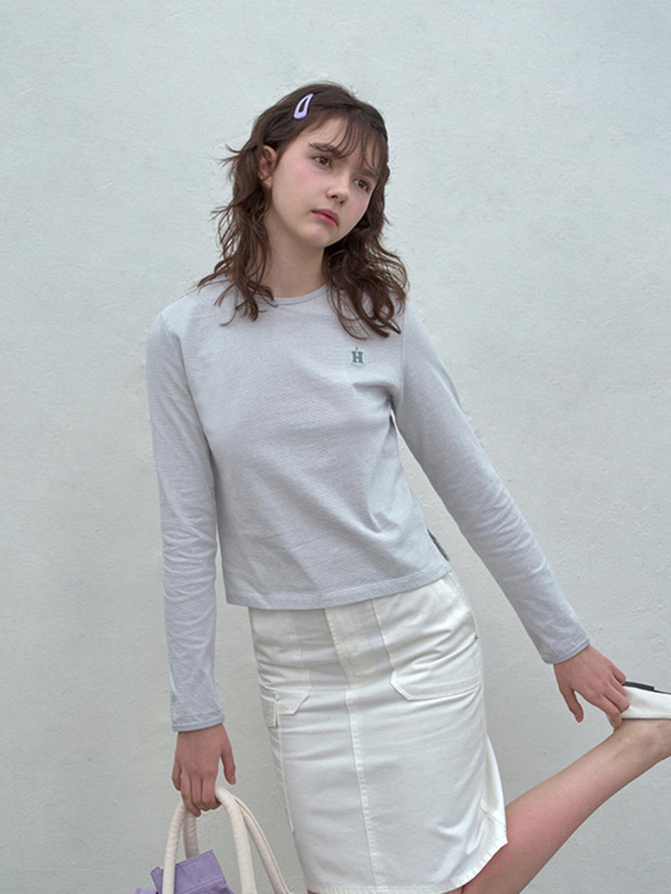 HANE H Needlework Stripe T-shirt [Green]