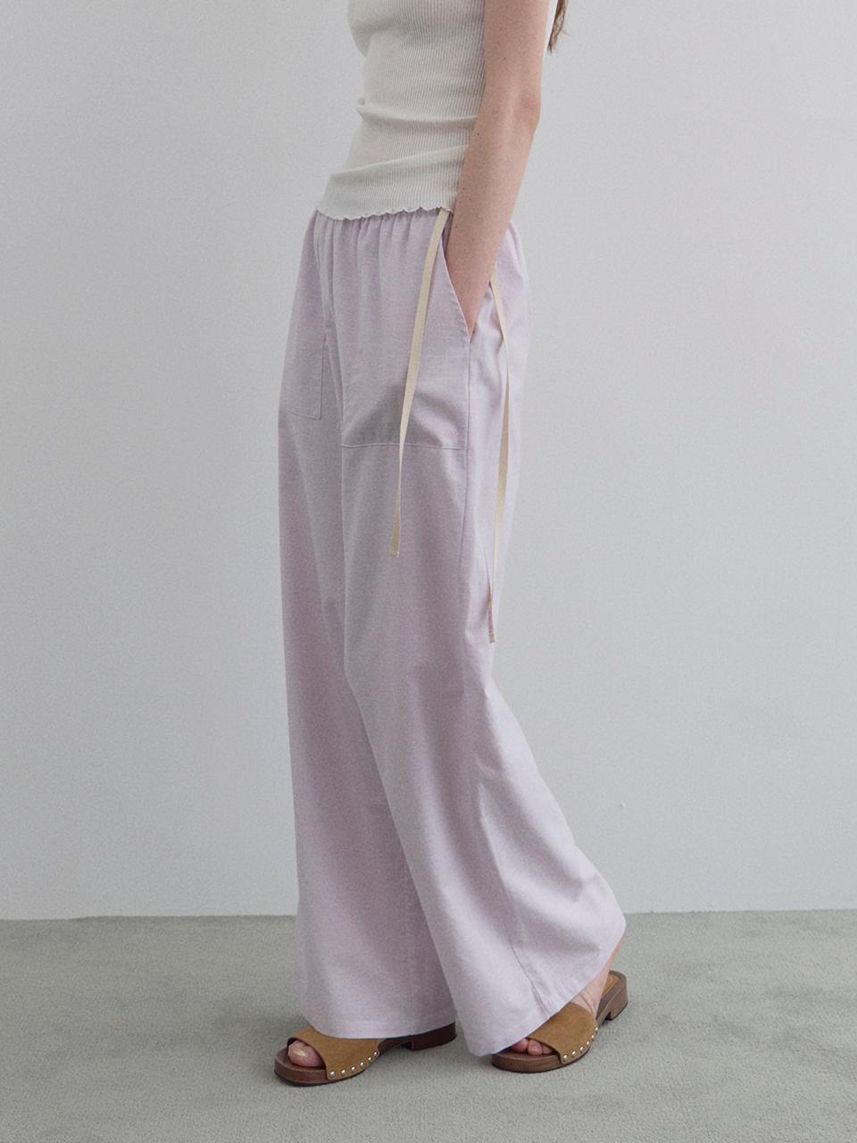 HANE Length Selection Essential Linen Pants [Lavender]