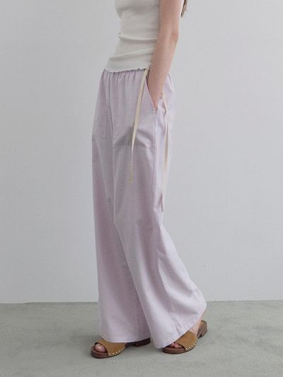 HANE Length Selection Essential Linen Pants [Lavender]
