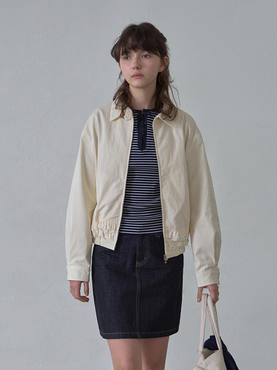 HANE Mignon Lace Crop Jacket [Ecru]
