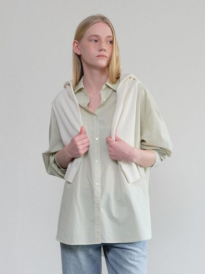 HANE Mild Loose-fit Shirt [GREEN]