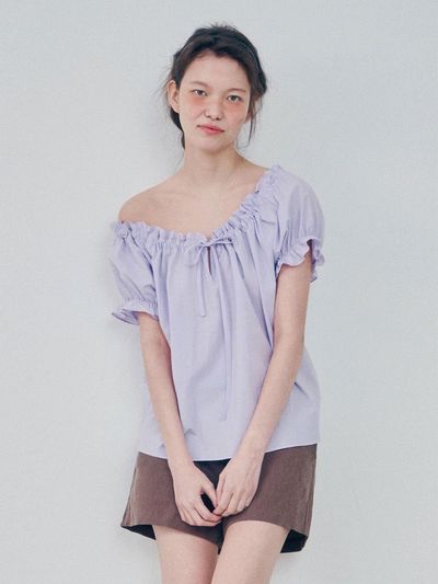 HANE Off-shoulder Strap Blouse [Lavender]