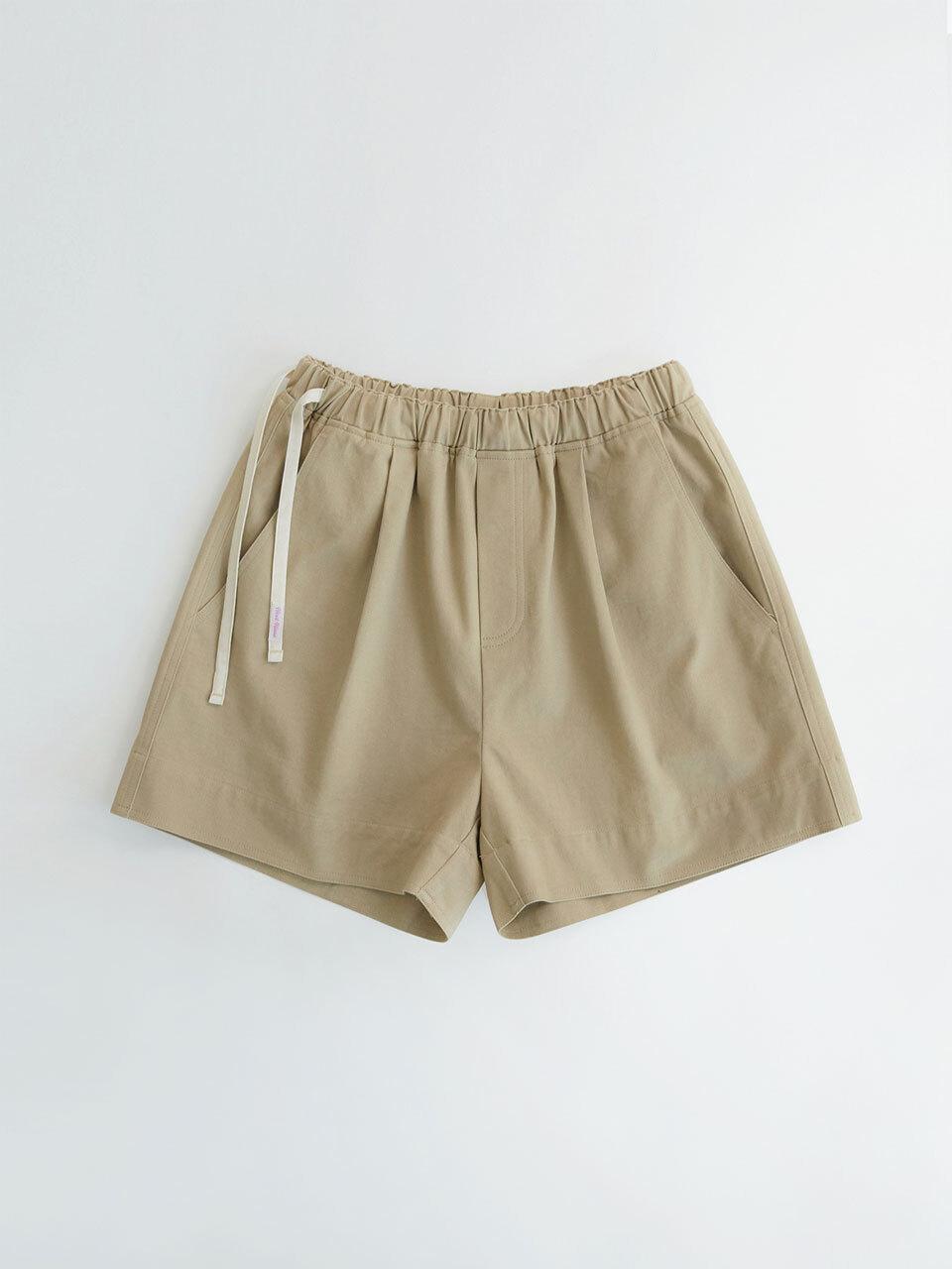 HANE Roomy Cotton Strap Shorts [beige]