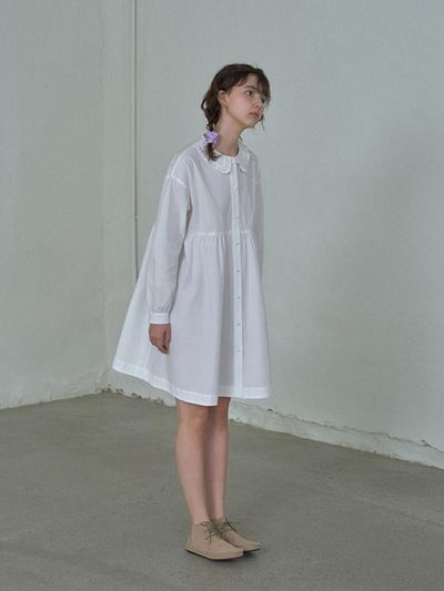 HANE Round Volume Half Dress [White]