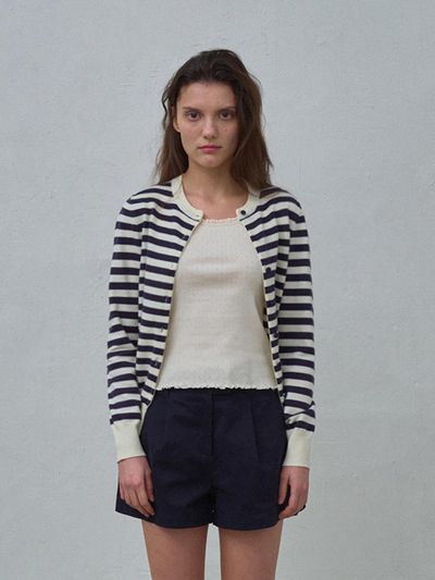 HANE Soft Stripe Cardigan [Navy]