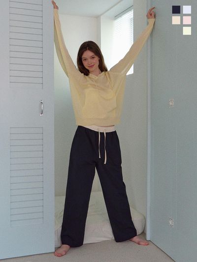HANE Split Seersucker Wide Pants