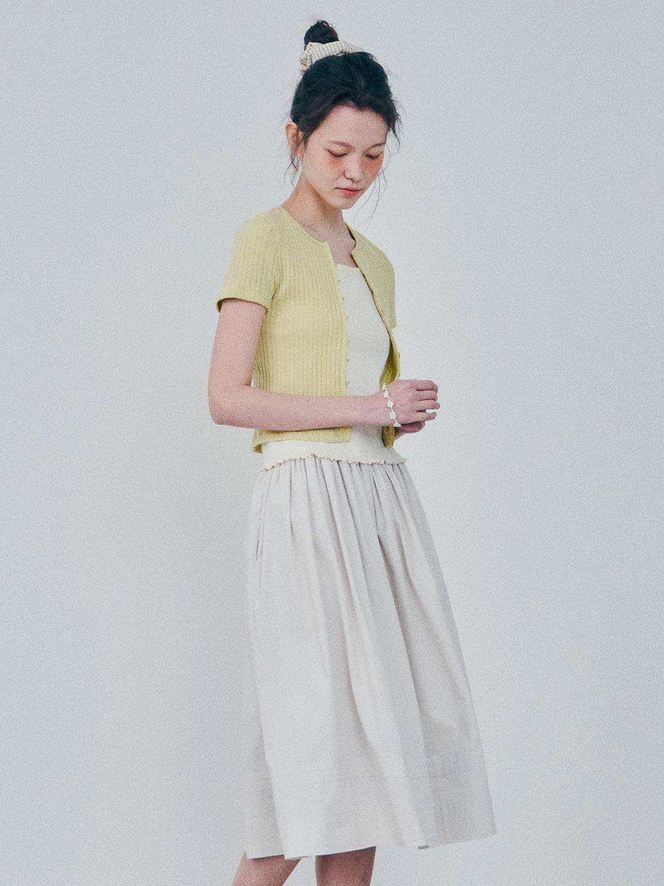 HANE Strap Flare Skirt [Beige]