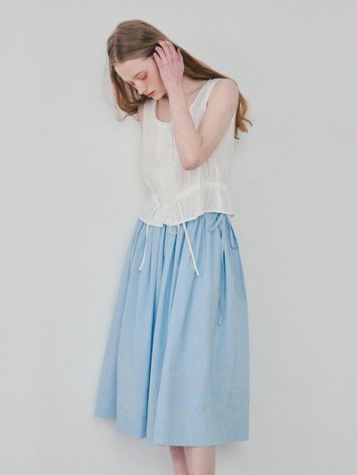 HANE Strap Flare Skirt [Sky]
