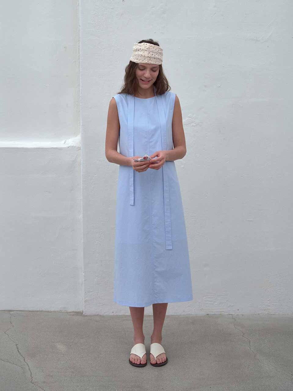 HANE Strap Minimal Maxi Dress [Sky]
