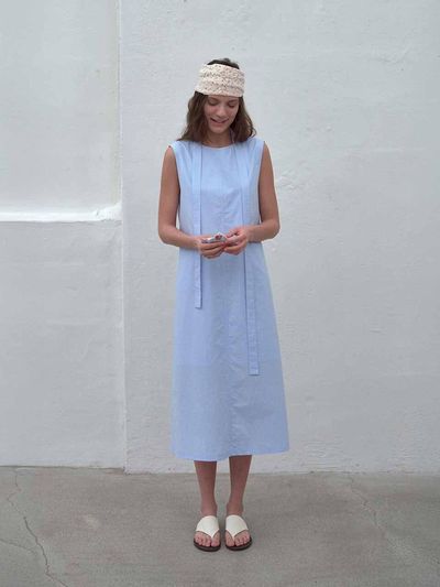 HANE Strap Minimal Maxi Dress [Sky]