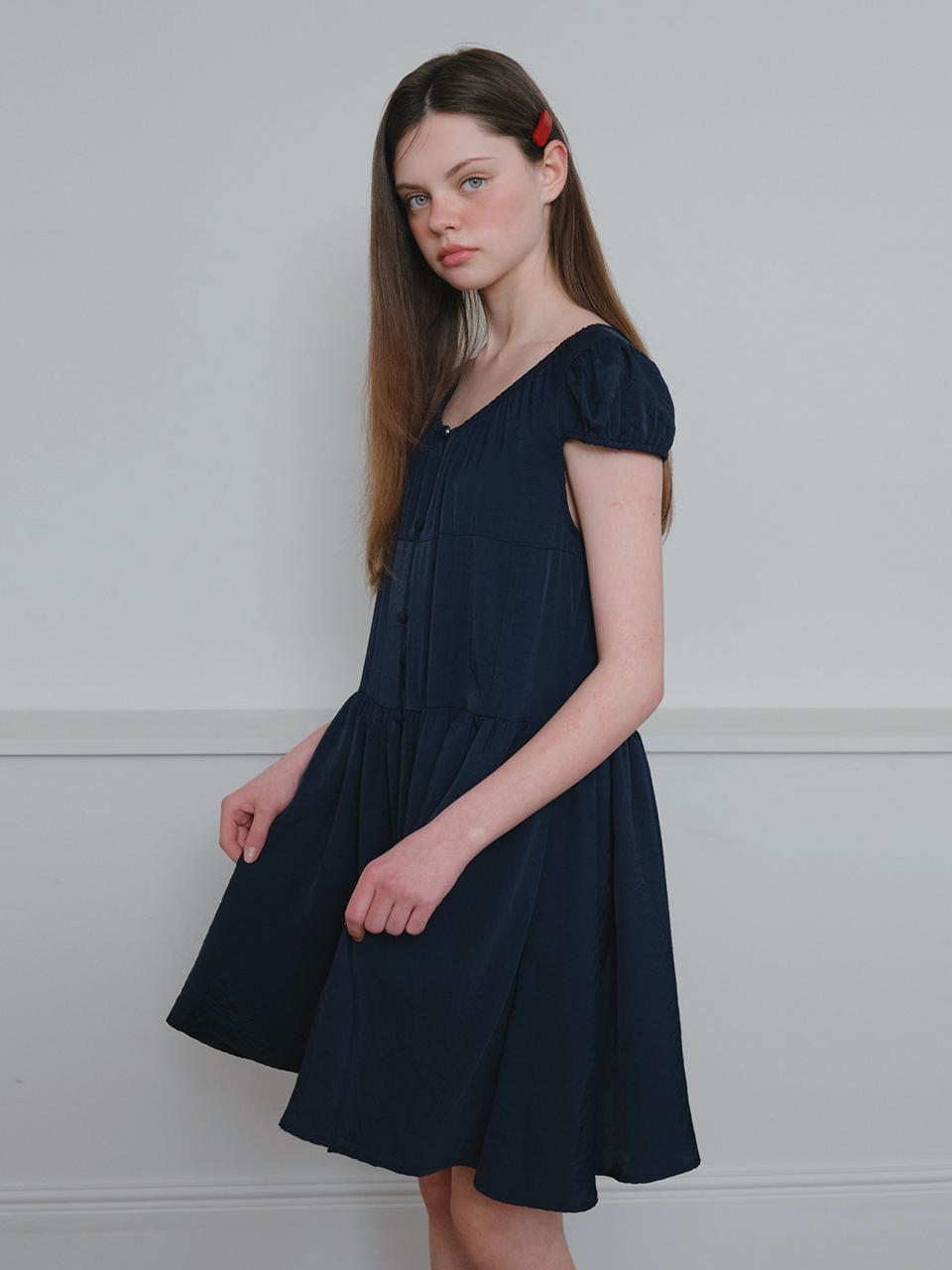 HANE Tencel Glow Puff Dress [Ink Navy]