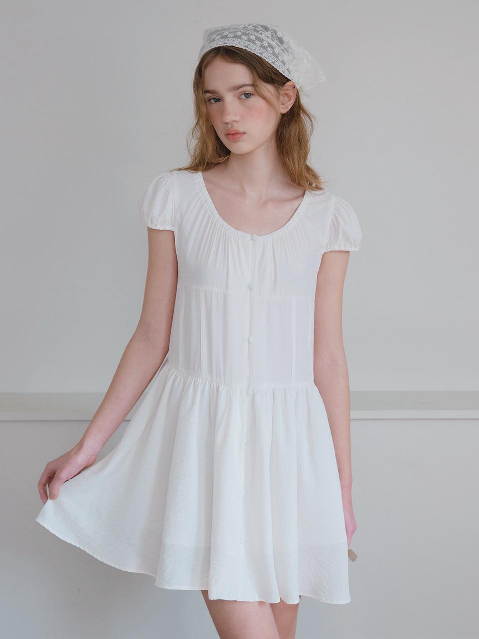 HANE Tencel Glow Puff Dress [White Foam]