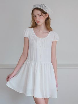 HANE Tencel Glow Puff Dress [White Foam]