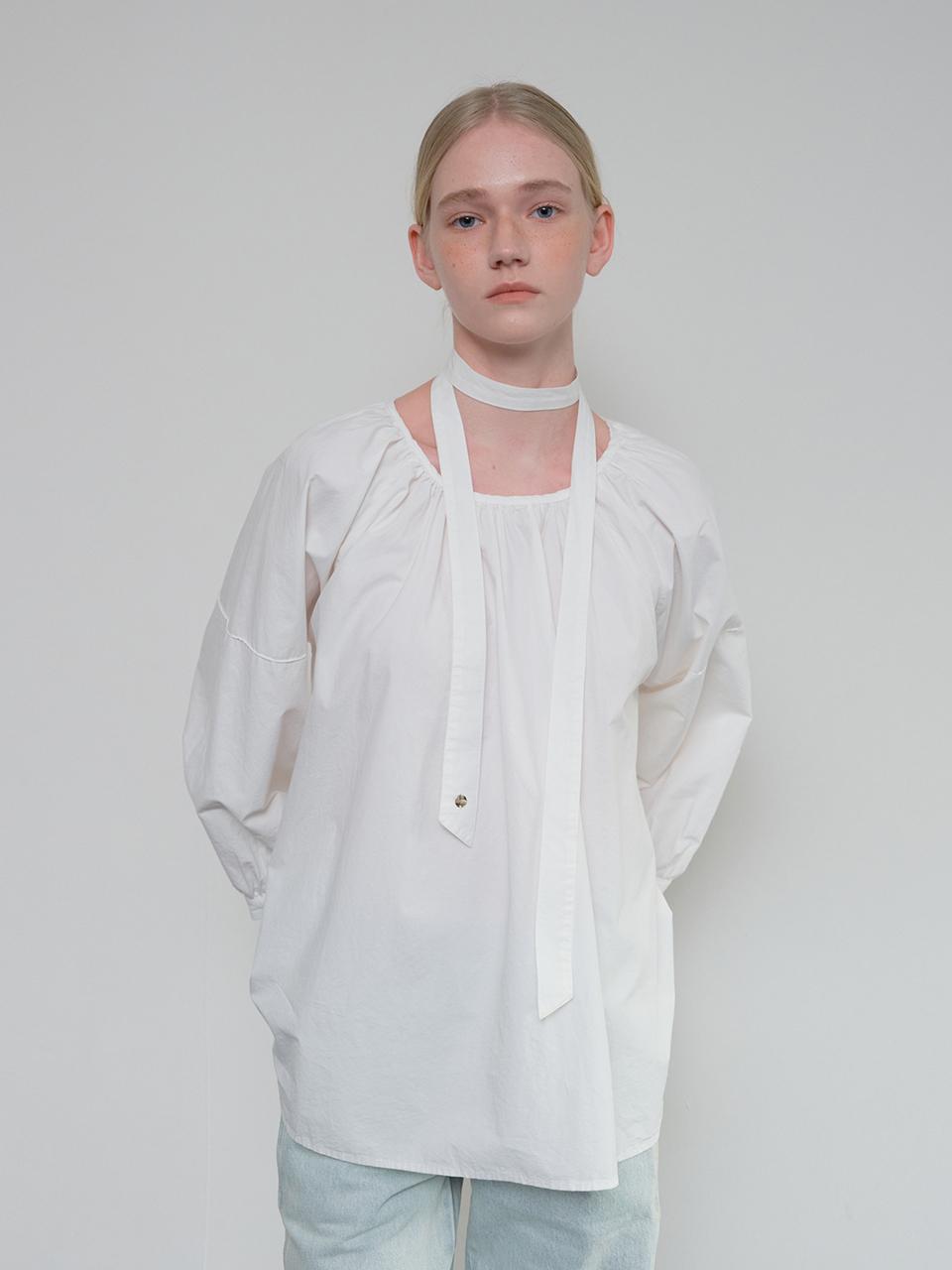 HANE Tie Spare Blouse [White]