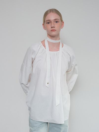 HANE Tie Spare Blouse [White]