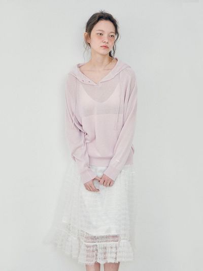 HANE Tiered Sheer Skirt [White]