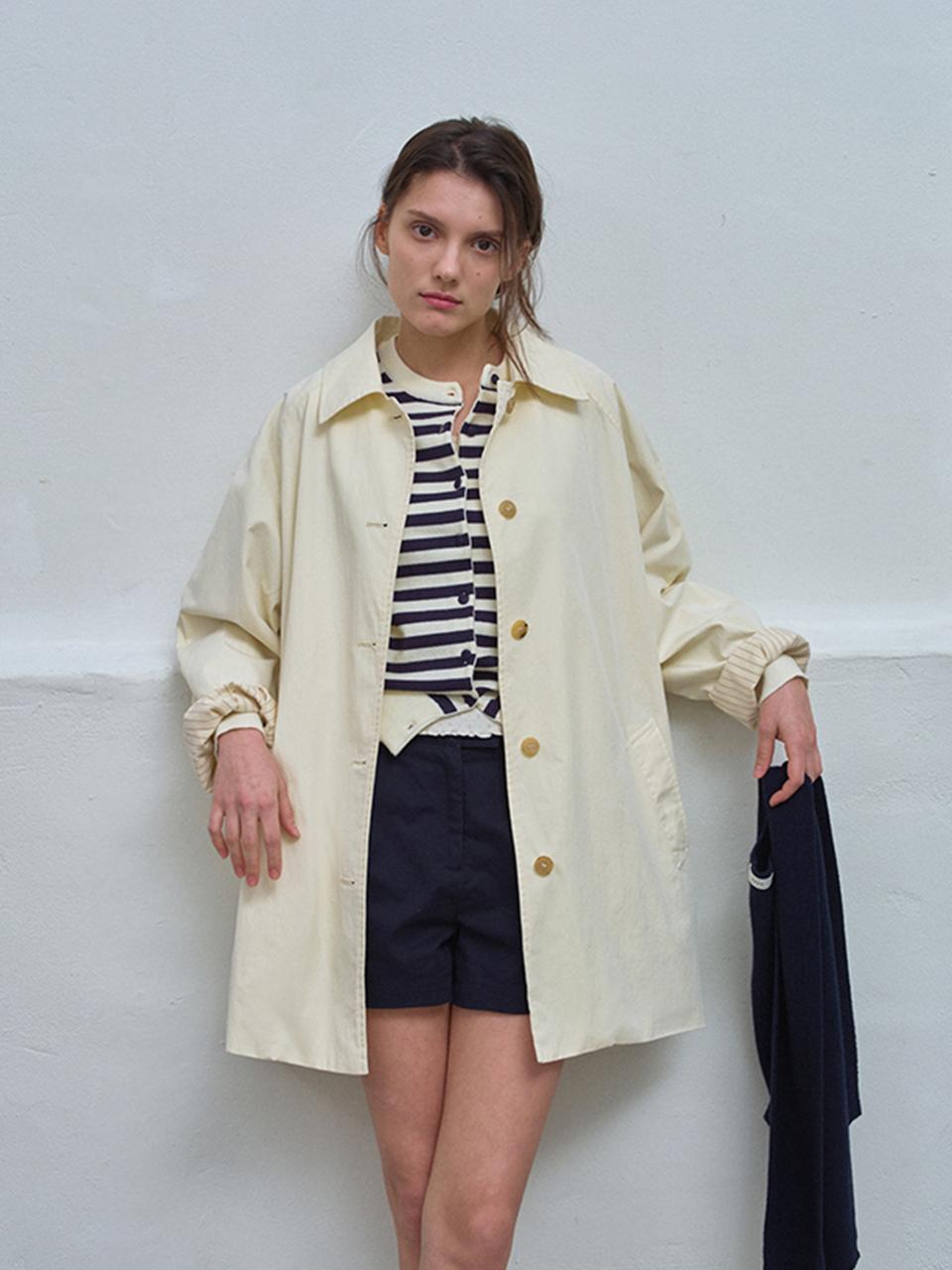HANE Volume Half Trench Coat [Cream]