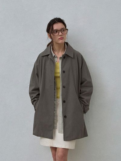 HANE Volume Half Trench Coat [Gray]