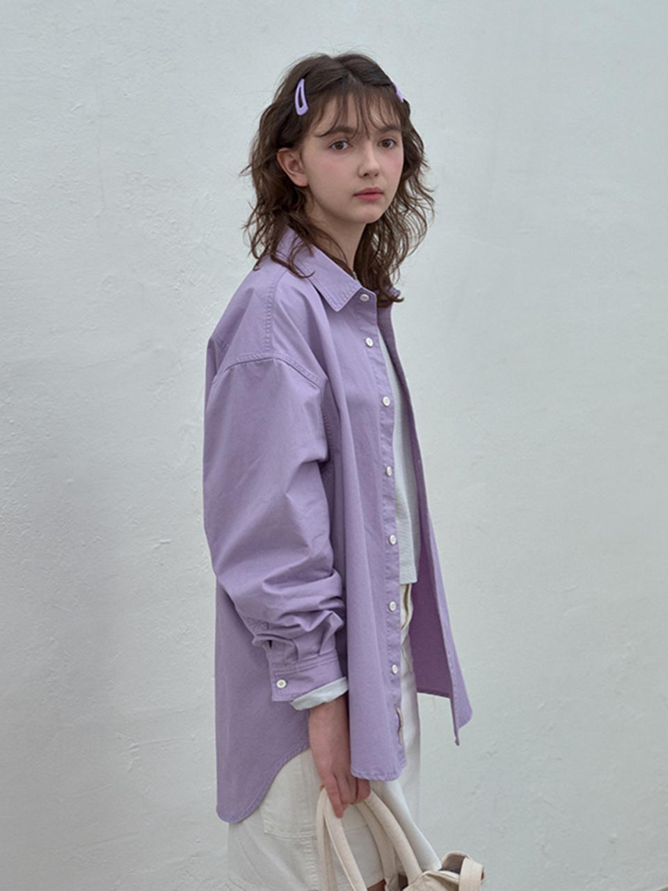 HANE Washed Cotton Shirt [Lavender]