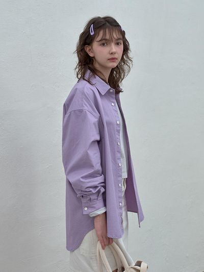 HANE Washed Cotton Shirt [Lavender]