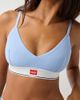 Hanes Hanes UO Exclusive Jersey Knit Triangle Bralette Top in Blue, Women's at Urban Outfitters - 2