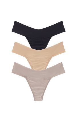 Hanky Panky Hanky Panky Breathe Natural Rise Thong 3 Packs