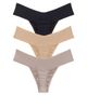 Hanky Panky Hanky Panky Breathe Natural Rise Thong 3 Packs - 2