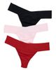 Hanky Panky Hanky Panky BreatheSoft Natural Rise Thong Panties 3 Pack BBPC - 6