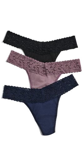 Hanky Panky Hanky Panky Cotton Thong 3 Pack Bnd One