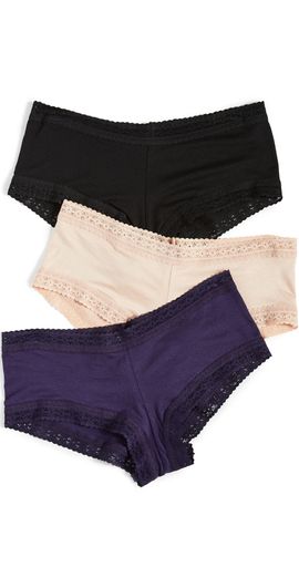 Hanky Panky Hanky Panky Dream Boy Shorts 3 Pack Black/Chai/Indigo S