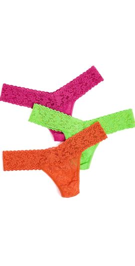 Hanky Panky Hanky Panky Signature Lace Low Rise Thong 3 Pack Icf3 One