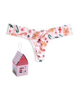 Hanky Panky Hanky Panky Signature Lace Low Rise Thong Gingerbread House Gift Box Ornament
