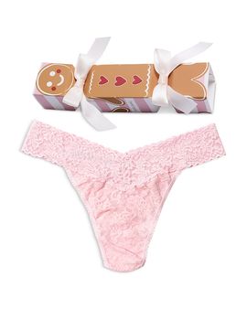 Hanky Panky Hanky Panky Signature Lace Original Rise Thong in Gingerbread Man Gift Box