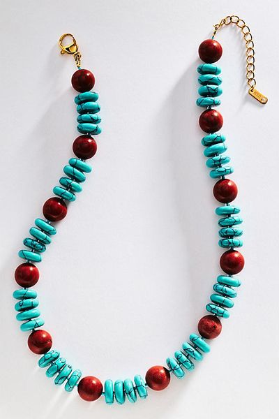 Hannah B. Turquoise Red Jasper Necklace