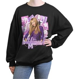 Hannah Montana Hannah Montana Junior's Star Pose Collage Long Sleeve Oversized Sweatshirt