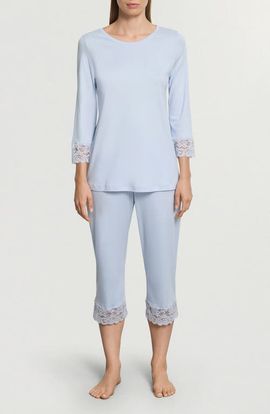 HANRO Hanro Moments Lace Trim Crop Pajamas