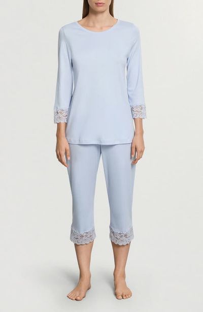 HANRO Hanro Moments Lace Trim Crop Pajamas