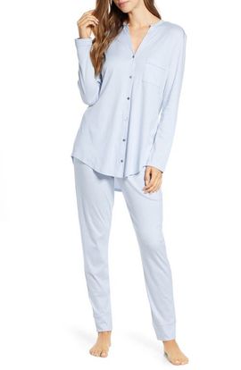 HANRO HANRO Pure Essence Button Front Soft Cotton Pajama Set