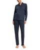 Hanro Hanro Silk Trim Long Sleeve Shirt & Pants Pajama Set - 1