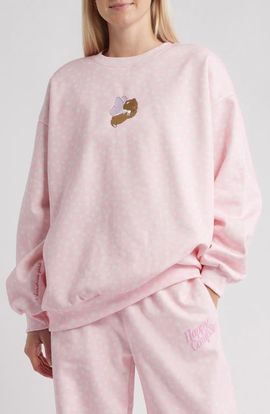 HAPPY CAMP3R HAPPY CAMP3R Angel Bear Embroidered Crewneck Sweatshirt