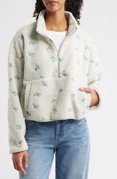 HAPPY CAMP3R HAPPY CAMP3R Periwinkle Petals Fleece Half Zip Pullover
