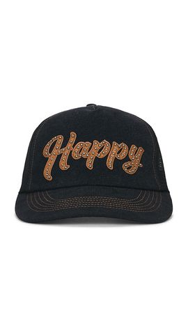 Happy Caps Happy Caps Leather Studded Script Meshback