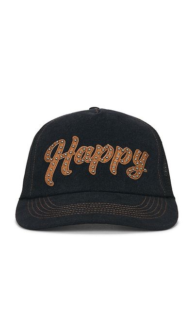 Happy Caps Happy Caps Leather Studded Script Meshback